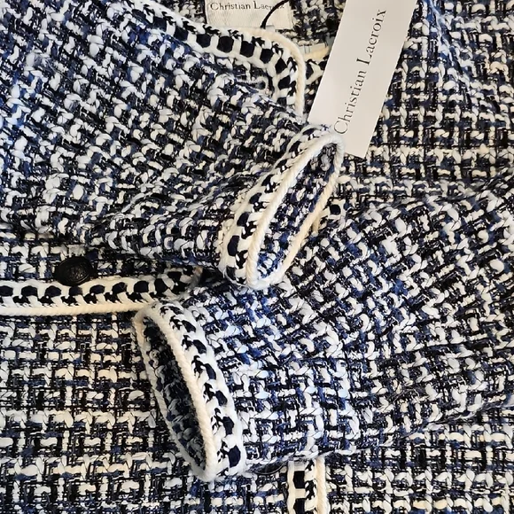 NWT Christian Lacroix blue tweed cropped jacket - Picture 15 of 15
